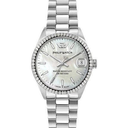 Montre pour femme Philip Watch Caribe en acier inoxydable avec cadran blanc et quartz R8253597581 100M