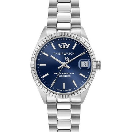 Montre pour femme Philip Watch Caribe Urban en acier inoxydable avec cadran bleu soleillé à quartz R8253597590 100M