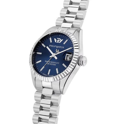 Montre pour femme Philip Watch Caribe Urban en acier inoxydable avec cadran bleu soleillé à quartz R8253597590 100M