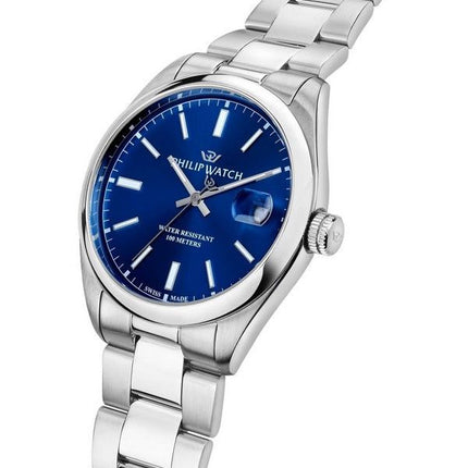 Montre pour homme Philip Watch Caribe Urban en acier inoxydable avec cadran bleu soleillé à quartz R8253597644 100M
