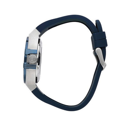 Montre pour homme Maserati Potenza avec bracelet en caoutchouc bleu et cadran squelette argenté automatique R8821108035 100M