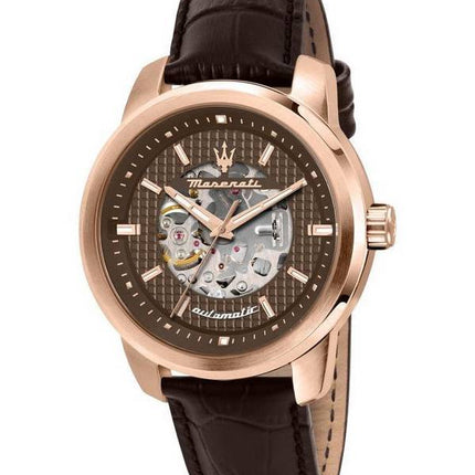 Montre pour homme Maserati Successo cadran squelette marron R8821121001