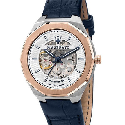 Maserati Stile édition limitée bracelet en cuir cadran blanc automatique R8821142001 100M montre pour homme