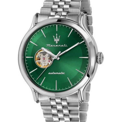 Maserati Epoca Acier Inoxydable Coeur Ouvert Cadran Vert Automatique R8823118010 100M Montre Homme