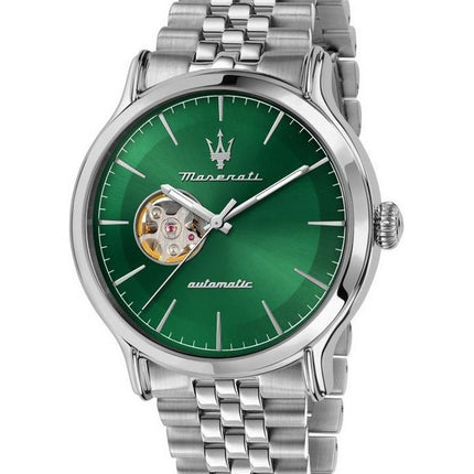 Maserati Epoca Acier Inoxydable Coeur Ouvert Cadran Vert Automatique R8823118010 100M Montre Homme