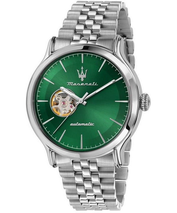 Maserati Epoca Acier Inoxydable Coeur Ouvert Cadran Vert Automatique R8823118010 100M Montre Homme