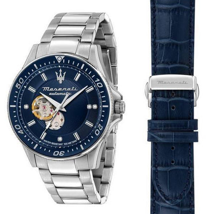 Maserati Sfida Diamond Cadran Coeur Ouvert Automatique R8823140007 100M Montre Homme