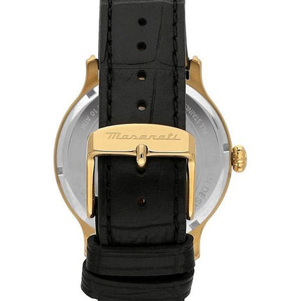 Montre Homme Maserati Epoca Bracelet Cuir Cadran Argent Quartz R8851118015 100M