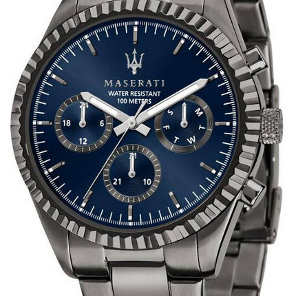 Maserati Competizione Cadran Bleu Acier Inoxydable Quartz R8853100019 100M Montre Homme