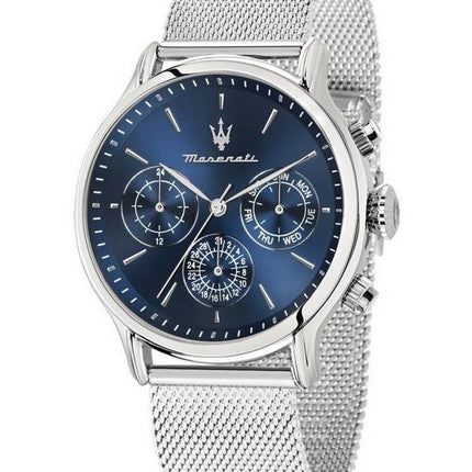 Maserati Epoca Acier Inoxydable Cadran Bleu Quartz R8853118019 100M Montre Homme