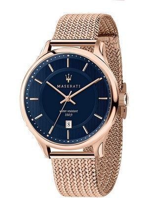 HORSMontre pour homme Maserati Gentleman à cadran bleu à quartz R8853136003 100M