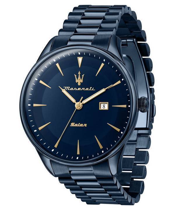 HORS Montre Homme Maserati Tradizione Cadran Bleu Solaire Quartz R8853146003 100M