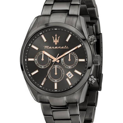 HORS Montre Homme Maserati Attrazione Chronographe Acier Inoxydable Cadran Noir Quartz R8853151001