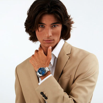 Montre pour homme Maserati Competizione chronographe en acier inoxydable avec cadran bleu et quartz R8873600002 100M