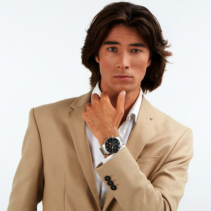 Montre pour homme Maserati Competizione chronographe en acier inoxydable avec cadran noir et quartz R8873600003 100M