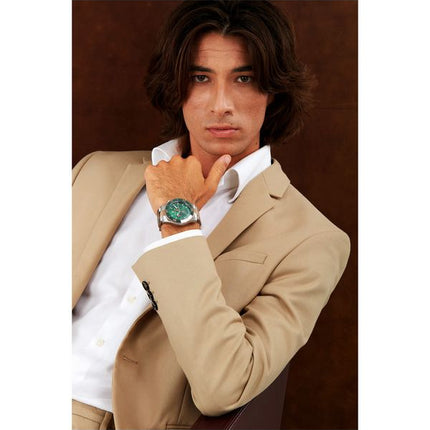 Montre pour homme Maserati Competizione chronographe bicolore en acier inoxydable avec cadran vert à quartz R8873600004 100M