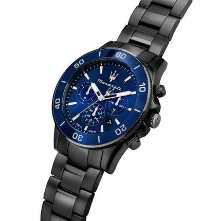 Montre pour homme Maserati Competizione chronographe en acier inoxydable avec cadran bleu et quartz R8873600005 100M