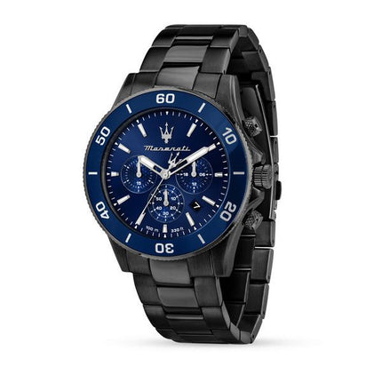 Montre pour homme Maserati Competizione chronographe en acier inoxydable avec cadran bleu et quartz R8873600005 100M