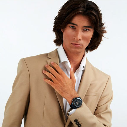 Montre pour homme Maserati Traguardo Sport chronographe en acier inoxydable avec cadran bleu à quartz R8873612054 100M