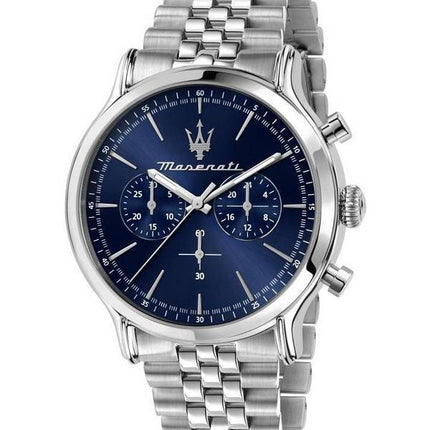 Montre pour homme Maserati Epoca chronographe en acier inoxydable avec cadran bleu R8873618024 100M