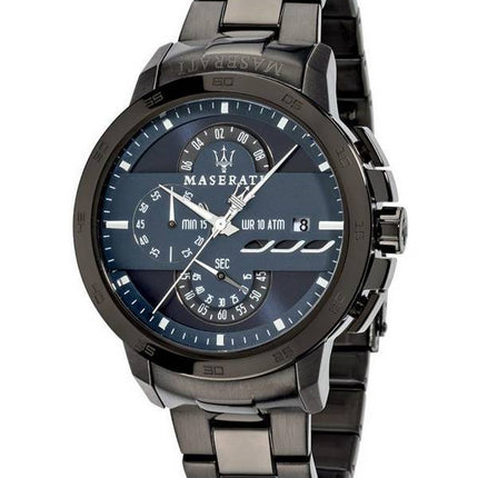 Montre pour homme Maserati Ingegno chronographe en acier inoxydable avec cadran bleu et quartz R8873619001 100M