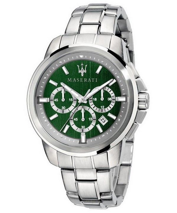 Montre Homme Maserati Successo Chronographe Cadran Vert Acier Inoxydable Quartz R8873621017