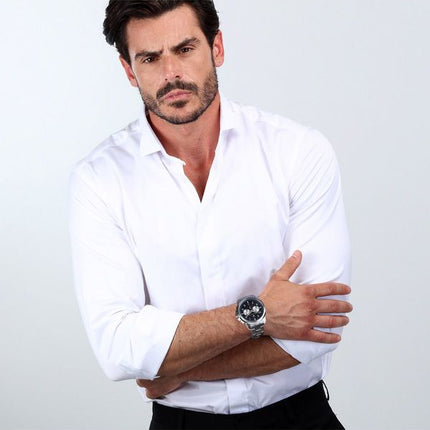 Montre Maserati Successo Limited Edition Chronographe en acier inoxydable avec cadran noir et quartz R8873621028 pour homme