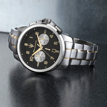 Montre Maserati Successo Limited Edition Chronographe en acier inoxydable avec cadran noir et quartz R8873621028 pour homme