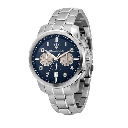 Montre pour homme Maserati Successo Limited Edition chronographe en acier inoxydable avec cadran bleu et quartz R8873621029