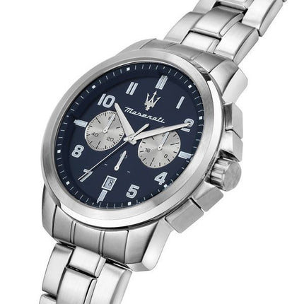 Montre pour homme Maserati Successo Limited Edition chronographe en acier inoxydable avec cadran bleu et quartz R8873621029