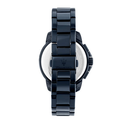 Montre Maserati Successo Chronographe en acier inoxydable avec cadran bleu et quartz R8873621040 pour homme