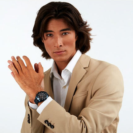 Montre Maserati Attrazione chronographe en acier inoxydable bleu marine cadran multifonction à quartz R8873626003 montre pour ho