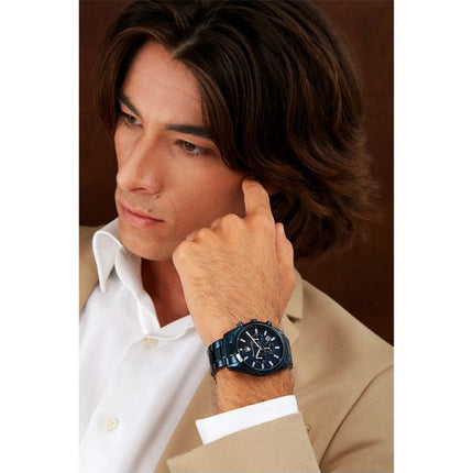 Montre Maserati Attrazione chronographe en acier inoxydable bleu marine cadran multifonction à quartz R8873626003 montre pour ho