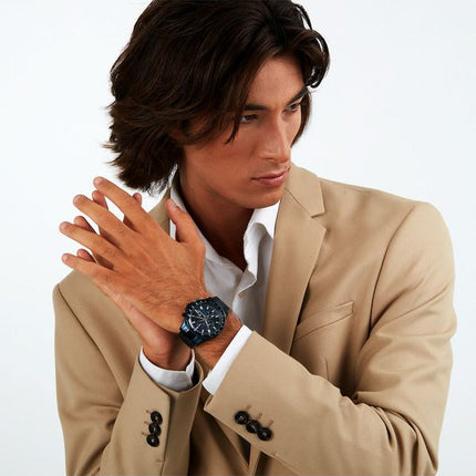 Montre pour homme Maserati Sfida Sport chronographe en acier inoxydable avec cadran bleu à quartz R8873640023 100M