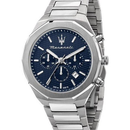 HORS Montre Homme Maserati Stile Chronographe Cadran Bleu Quartz R8873642006 100M