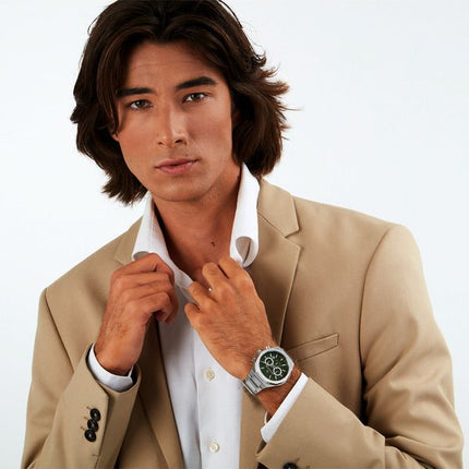 Montre pour homme Maserati Stile Chronographe en acier inoxydable avec cadran vert R8873642011 100M