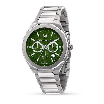 Montre pour homme Maserati Stile Chronographe en acier inoxydable avec cadran vert R8873642011 100M