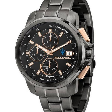 HORS Montre Homme Maserati Successo Chronographe Acier Inoxydable Cadran Noir Solaire R8873645001