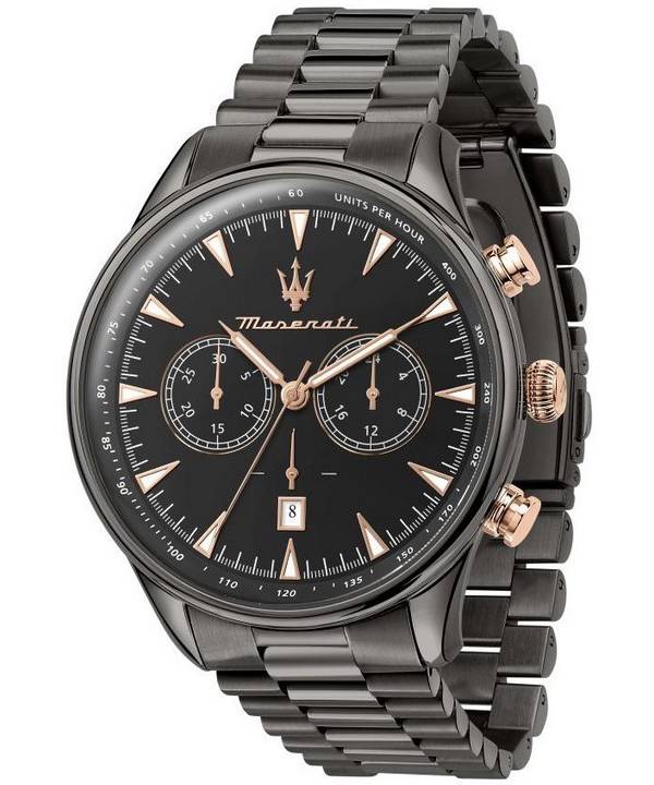HORS Montre Homme Maserati Tradizione Chronographe Acier Inoxydable Cadran Noir Quartz R8873646001 100M