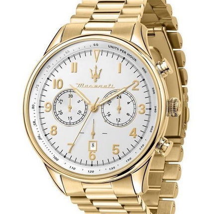 HORS Montre Homme Maserati Tradizione Chronographe Cadran Blanc Quartz R8873646003 100M