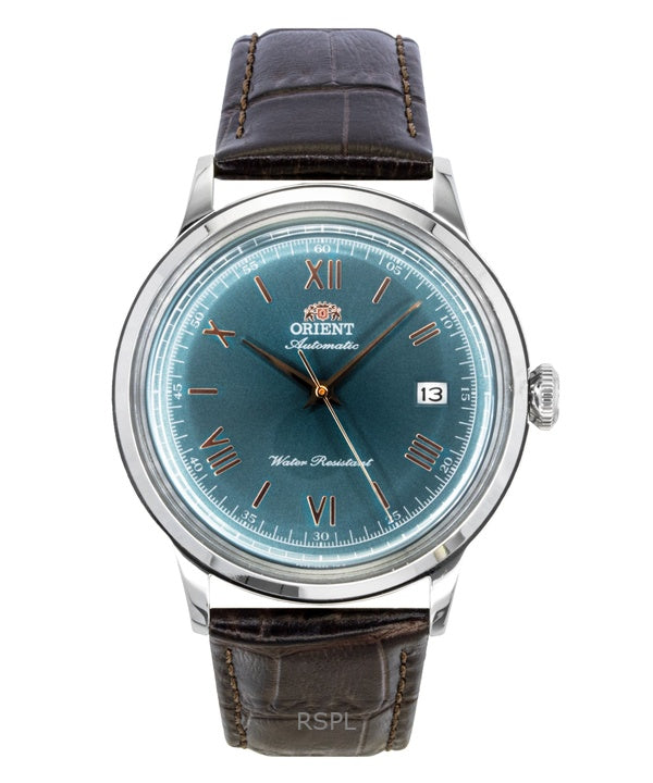 Montre automatique Orient Classic pour homme, bracelet en cuir, cadran vert, RA-AC0023E