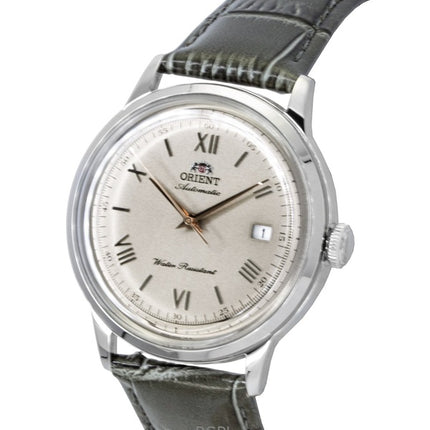 Montre homme Orient Bambino Classic, bracelet en cuir, cadran beige, automatique RA-AC0025N