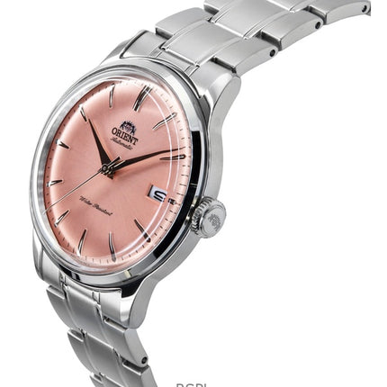 Montre automatique pour homme Orient Bambino en acier inoxydable avec cadran en cuivre RA-AC0M11Y