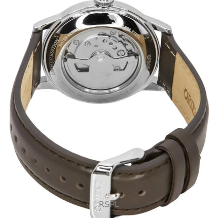 Montre homme Orient Bambino édition limitée, bracelet en cuir, cadran bleu clair, automatique RA-AC0M14L