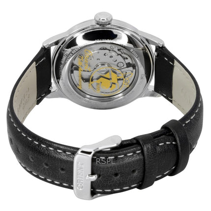 Montre automatique pour homme Orient Bambino Peanuts 75e anniversaire, bracelet en cuir, cadran blanc, édition limitée, RA-AC0M16S