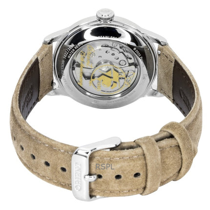 Montre automatique pour homme Orient Bambino Peanuts, édition limitée 75e anniversaire, bracelet en cuir, cadran champagne, RA-AC0M17G