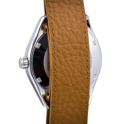 Montre pour homme RA-AC0Q05P10B 200M automatique de plongée Orient Sports avec bracelet en cuir et cadran abricot