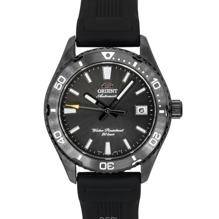 Montre de plongée automatique Orient Mako pour homme, bracelet en silicone, cadran noir, RA-AC0Q10N, 200 m