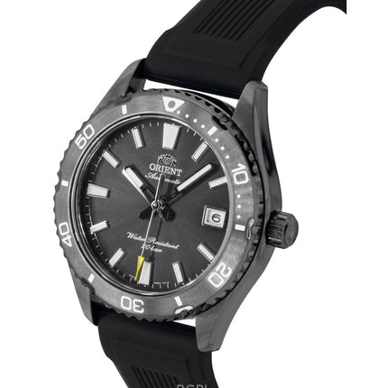 Montre de plongée automatique Orient Mako pour homme, bracelet en silicone, cadran noir, RA-AC0Q10N, 200 m