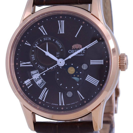 Montre pour homme Orient Classic Sun &  Moon Brown Dial Automatic RA-AK0009T10B